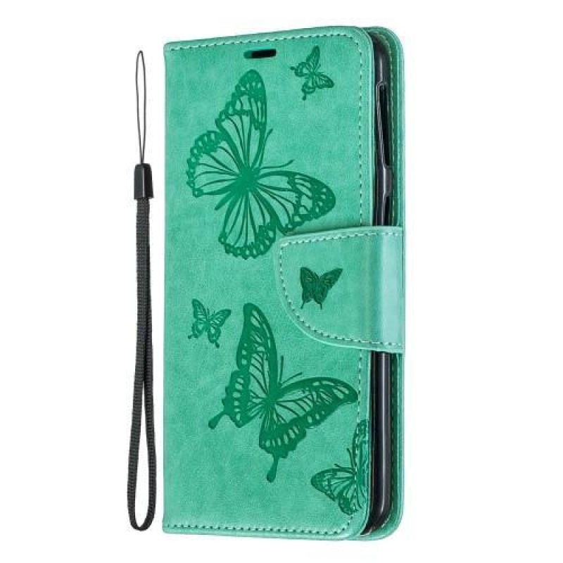 Impresszum PU bőr tok Samsung Galaxy A40 készülékhez - zöld