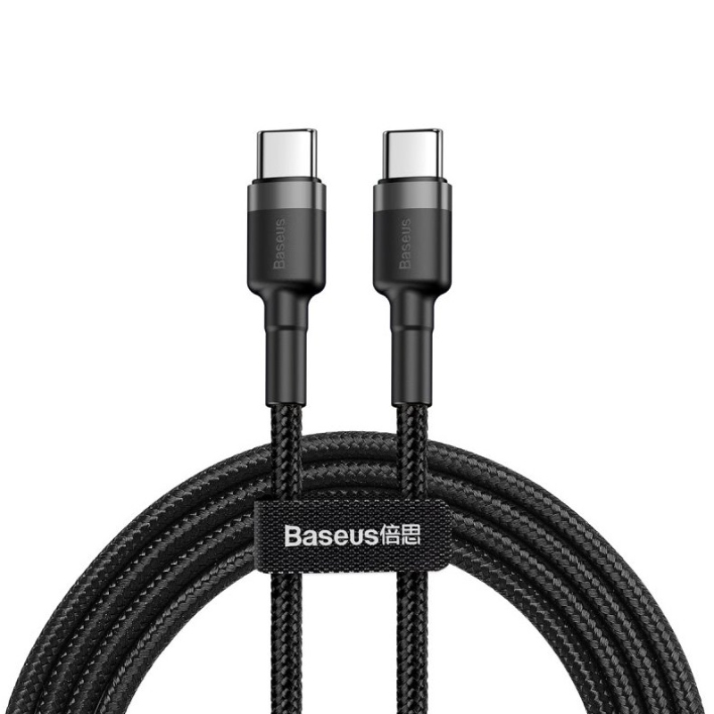 Baseus CATKLF-GG1 USB-C 60W 1m szürke/fekete kábeltok kábel