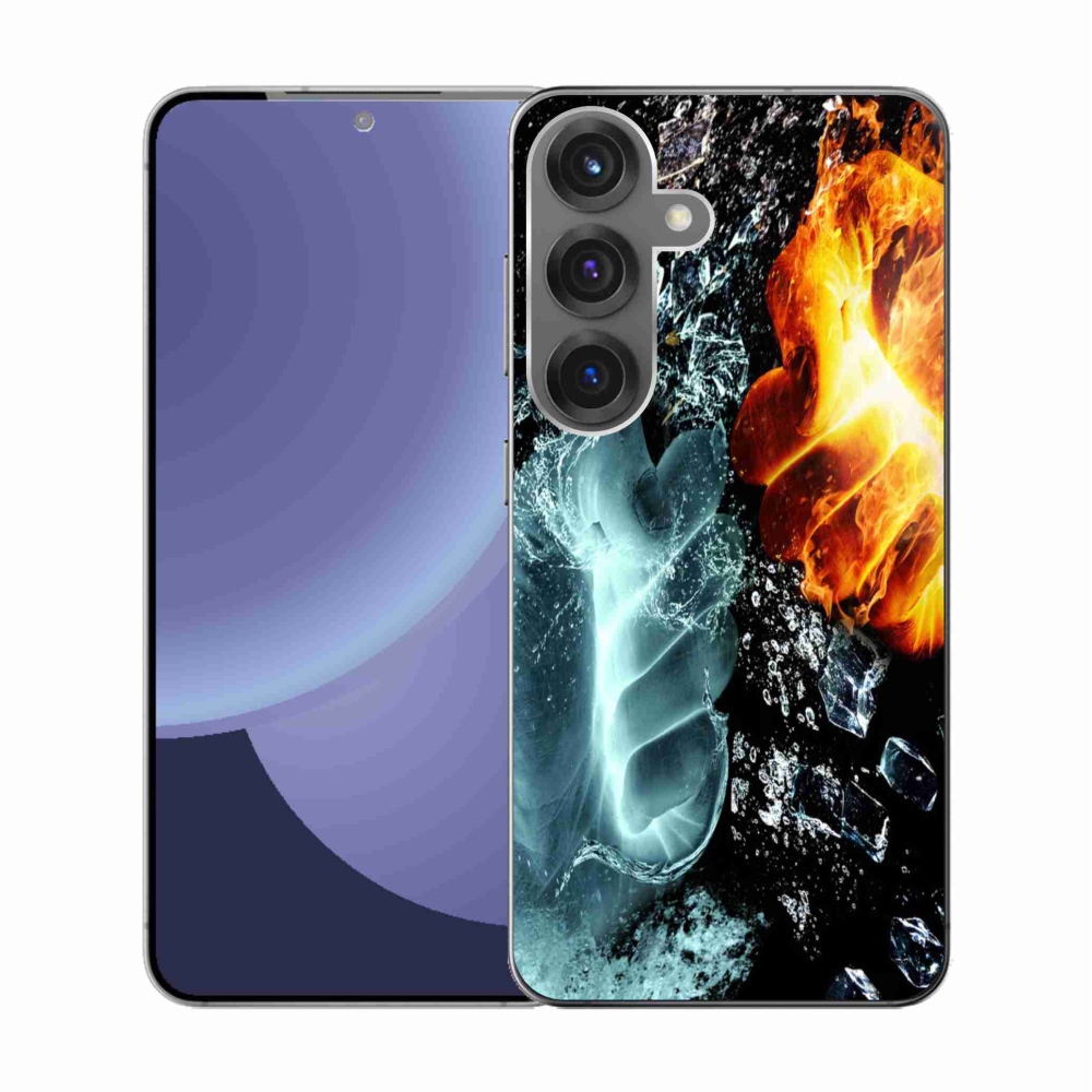 Zselés borítás mmCase Samsung Galaxy S25 - víz és tűz