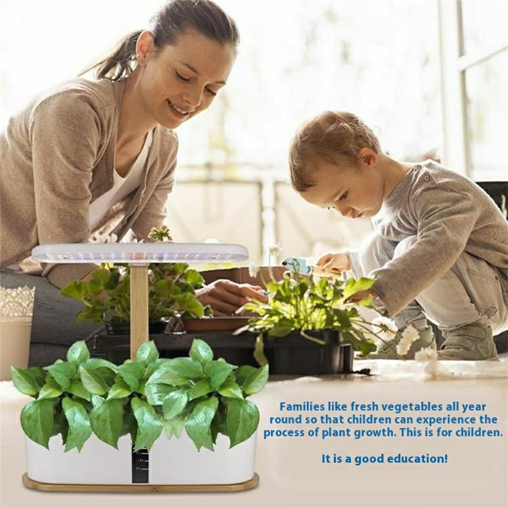 Okos hidroponikus virágcserép LED lámpával otthoni gyógynövénytermesztéshez