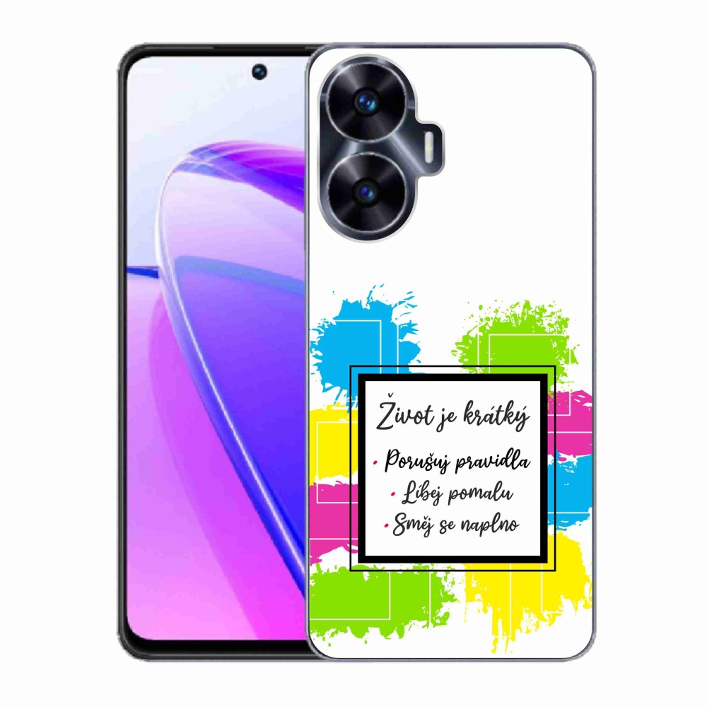 Gél borítás mmCase a Realme C55 készülékre - idézet 5 fehér háttér