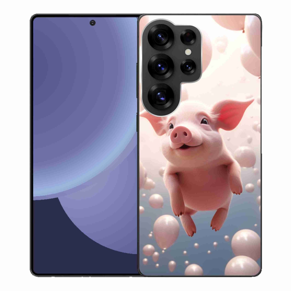 Gél borítás mmCase Samsung Galaxy S25 Ultra - malac lufikkal