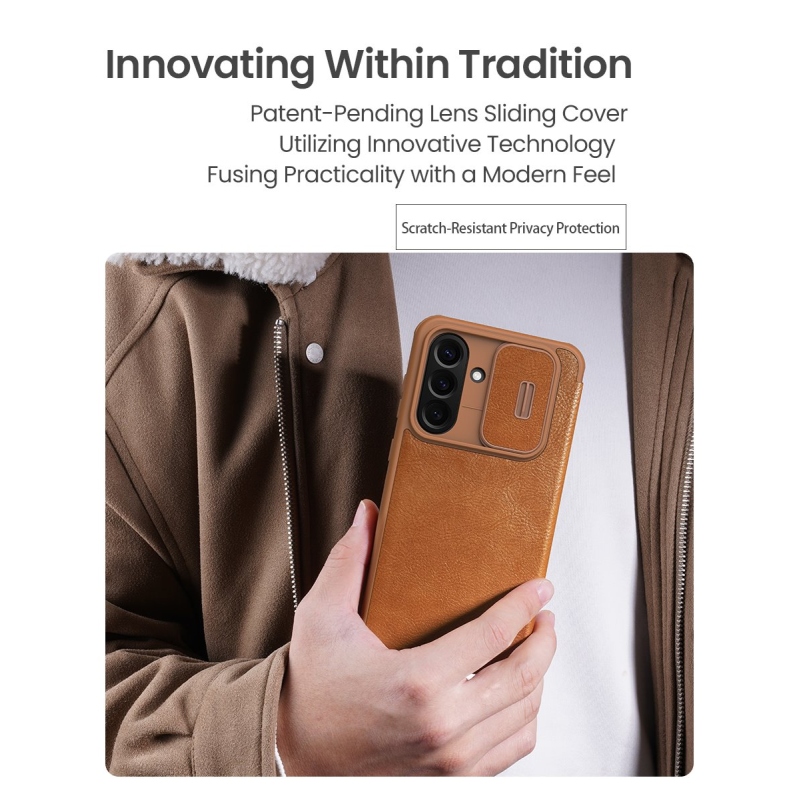 Nillkin Qin Book PRO tok a Samsung Galaxy A56 5G fekete tokhoz