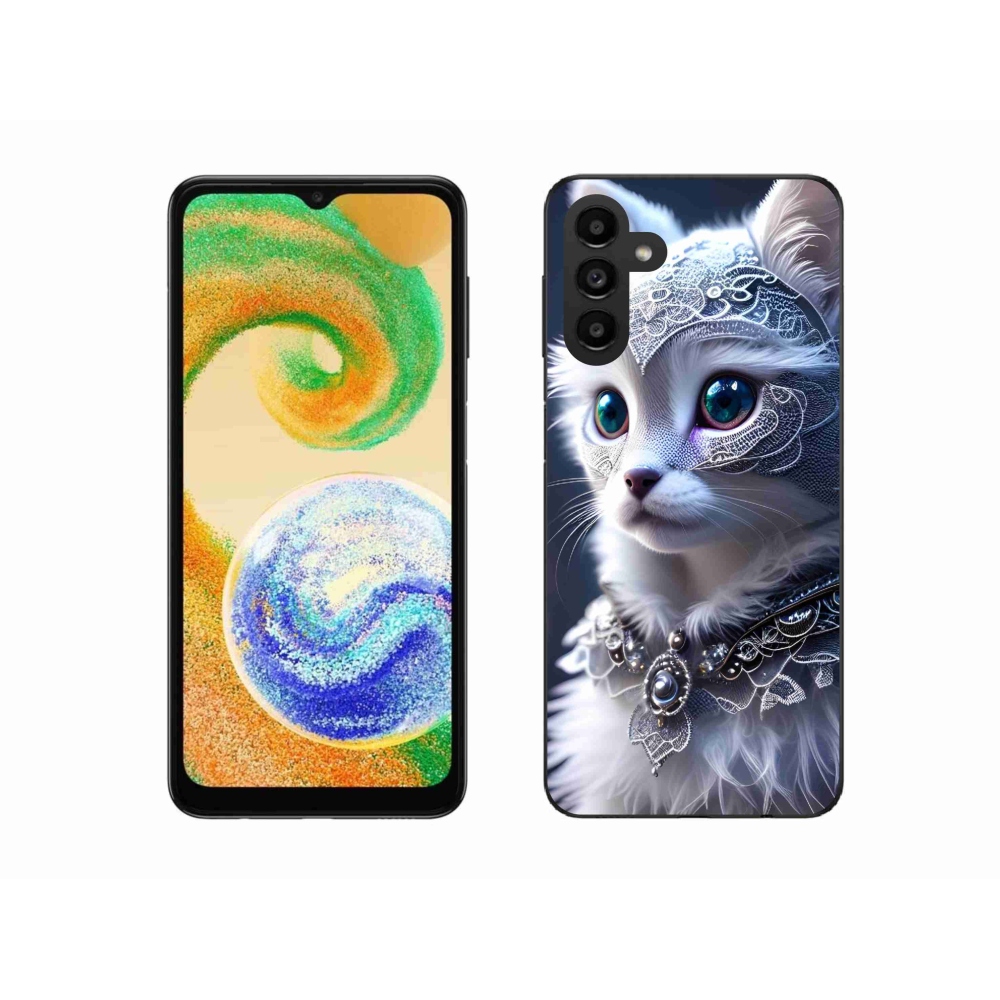 Zselés borítás mmCase Samsung Galaxy A04s (164.7x76.7x9.1mm) - fehér macska