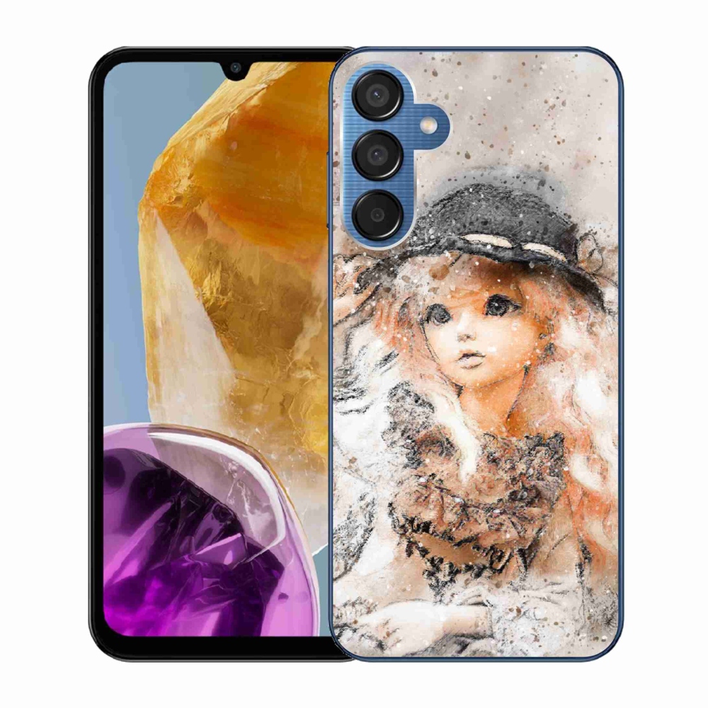 Gél borító mmCase Samsung Galaxy M15 5G - kalapos lányhoz