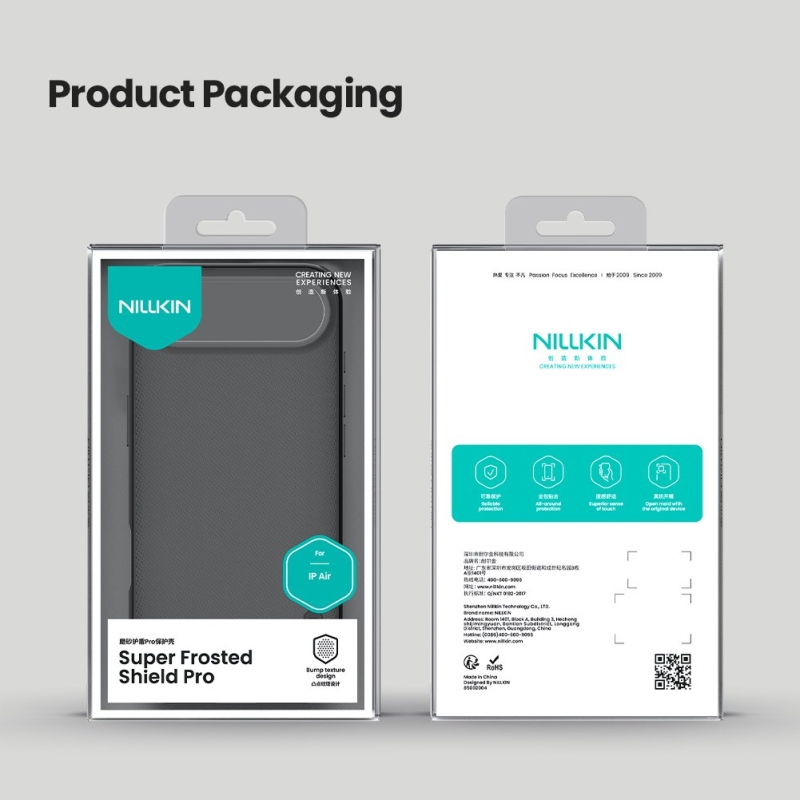 Nillkin Super Frosted PRO hátlap az Apple iPhone Air készülékhez Átlátszó fekete