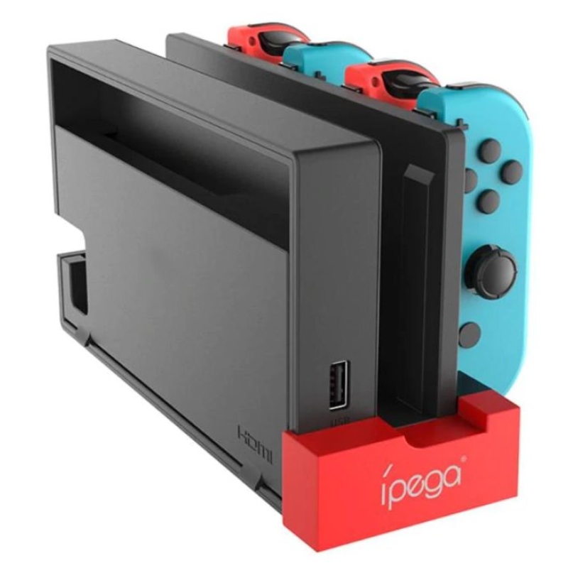 iPega 9186 töltő dokkoló N-Switch és Joy-con fekete/piros színhez