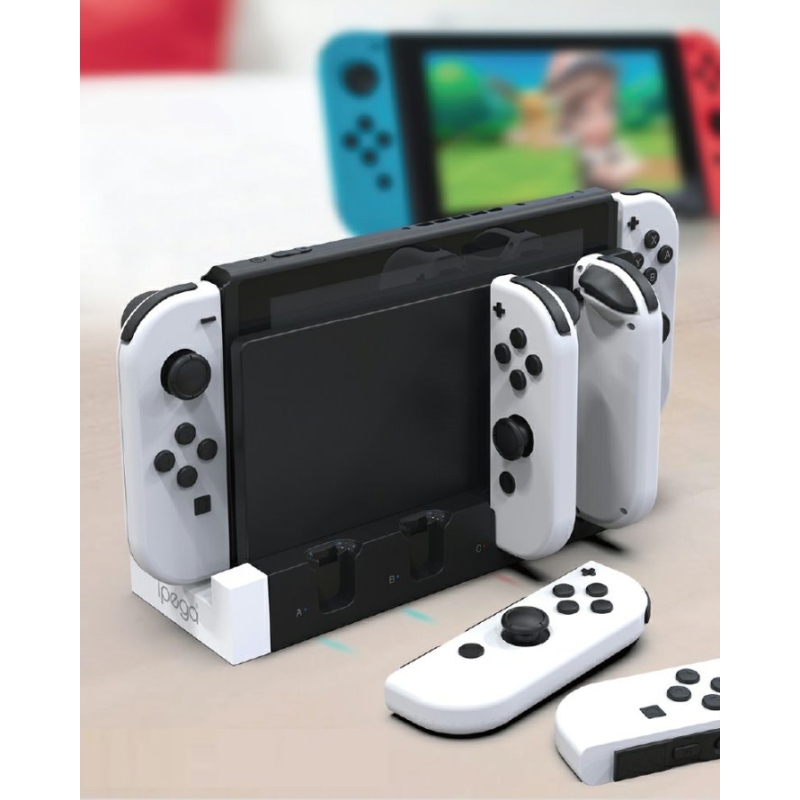 iPega 9186 töltő dokkoló N-Switch és Joy-con fehér/fekete színhez
