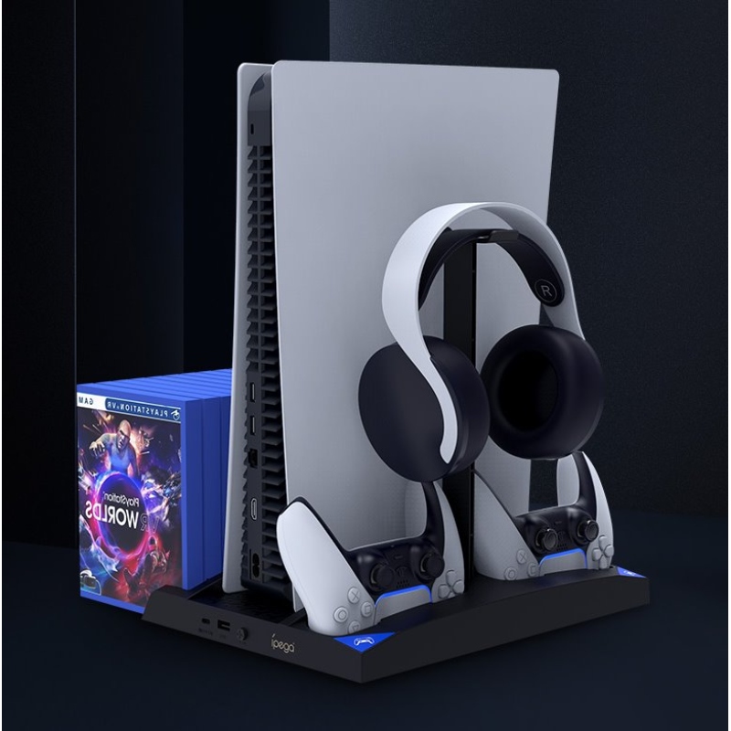 iPega P5013 töltő és hűtőállomás PS5 és PS5 vezérlőhöz Fekete