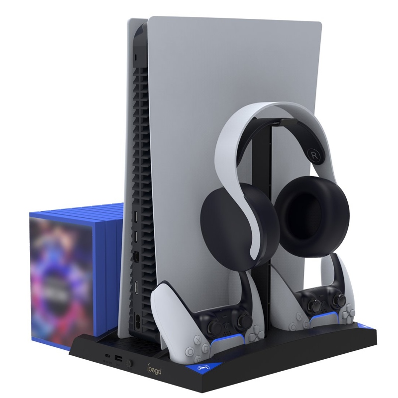 iPega P5013 töltő és hűtőállomás PS5 és PS5 vezérlőhöz Fekete