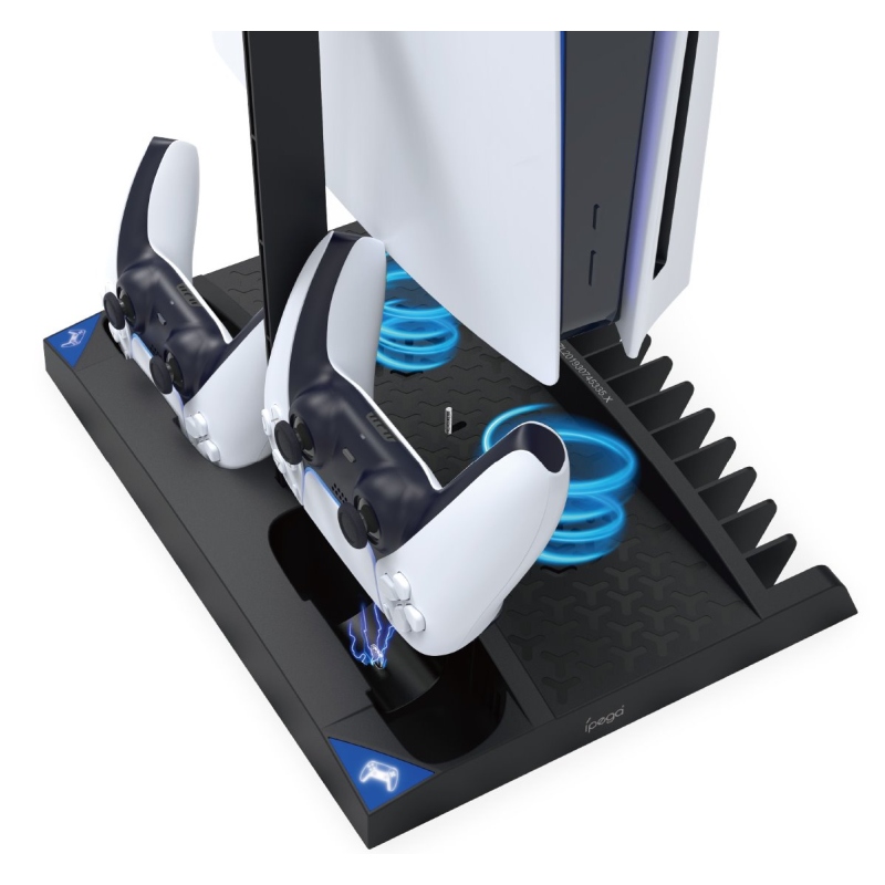 iPega P5013 töltő és hűtőállomás PS5 és PS5 vezérlőhöz Fekete