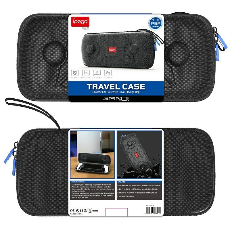 iPega P5P12 Slim utazótáska Playstation Portal távoli lejátszóhoz Fekete