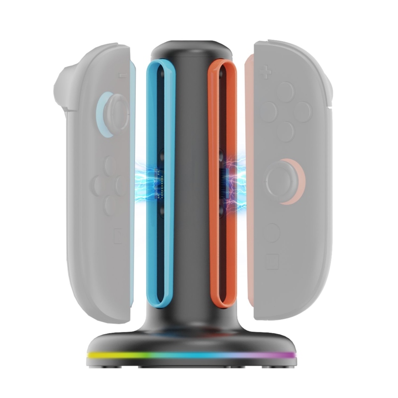 iPega SW2052 töltőállomás RGB-vel JoyCon vezérlőkhöz Nintendo Switch 2 Fekete