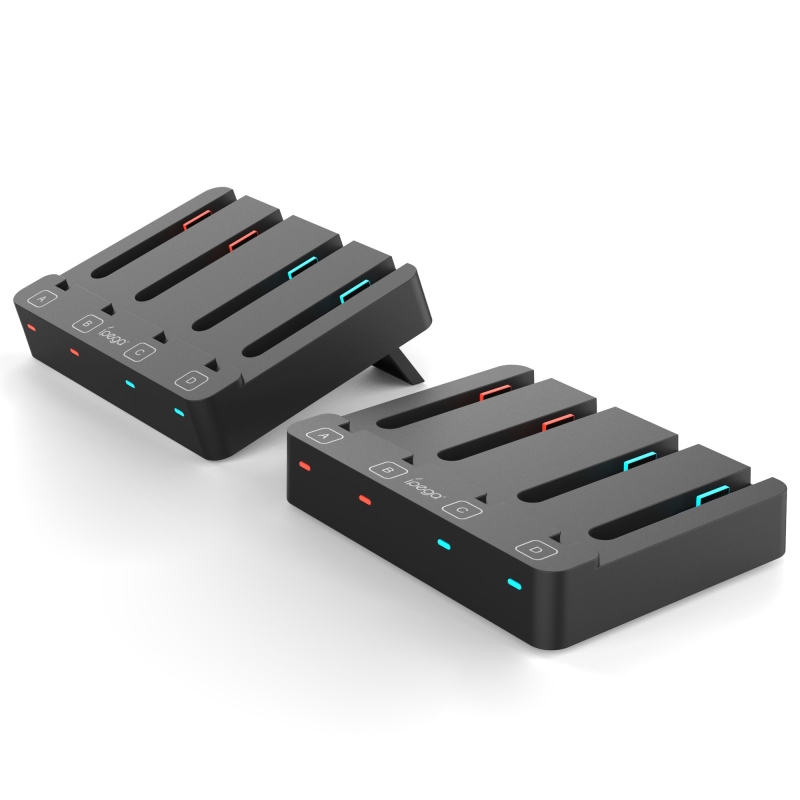 iPega SW2081 töltőállomás JoyCon vezérlőkhöz Nintendo Switch 1/2 Fekete