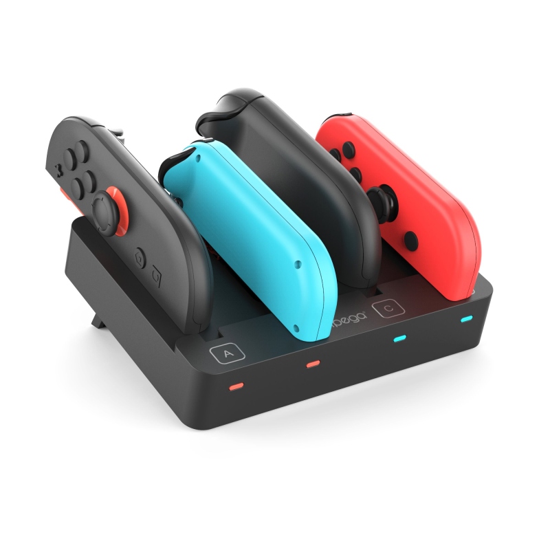 iPega SW2081 töltőállomás JoyCon vezérlőkhöz Nintendo Switch 1/2 Fekete