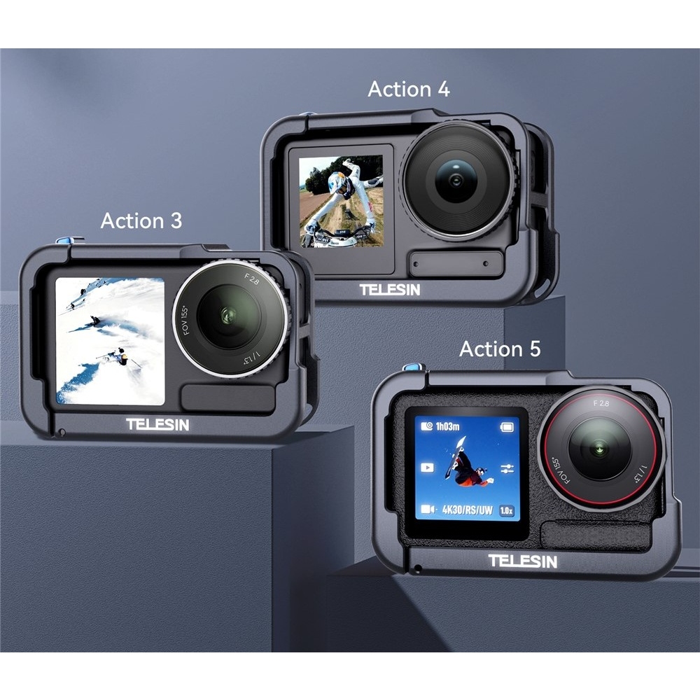 TELESIN alumínium védőkeret DJI Osmo Action 5 Pro, 4 és 3 kamerákhoz