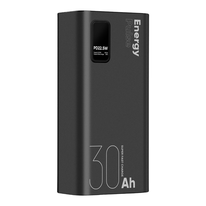 Csomag:ME EnergyPulse Powerbank 30000mAh 22.5W fekete
