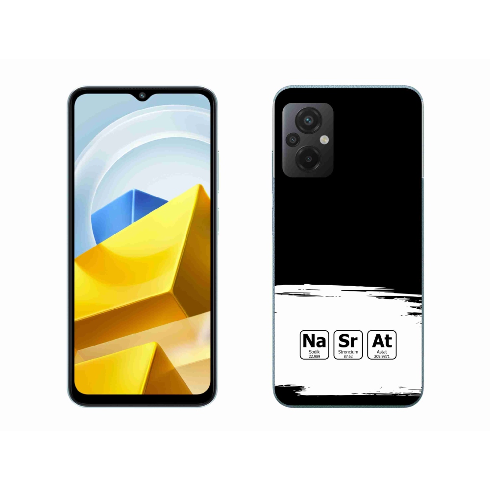 Gél borító mmCase a Xiaomi Poco M5 4G - kémiai elemek fehér és fekete háttérrel