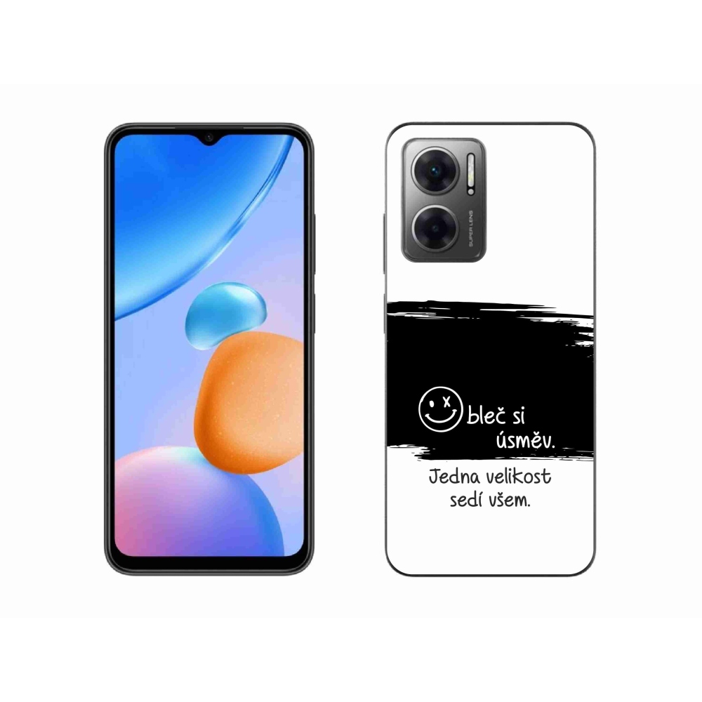 Gél borító mmCase a Xiaomi Redmi 10 5G-hez - vicces szöveg 8 fekete és fehér háttérrel