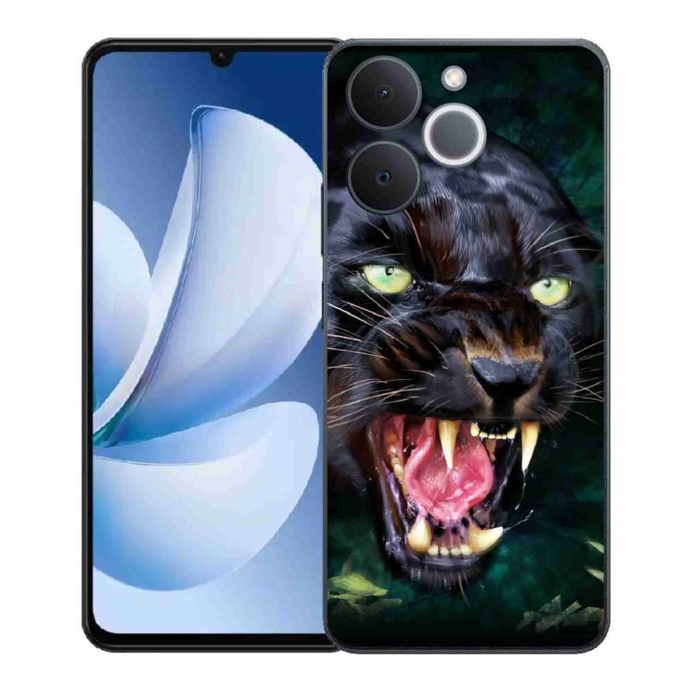 Zselés borítás mmCase a Realme Note 70T-hez - dühös fekete párduc