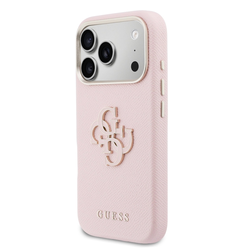 Guess PU gyanta logós hátlap iPhone 17 Pro rózsaszínhez