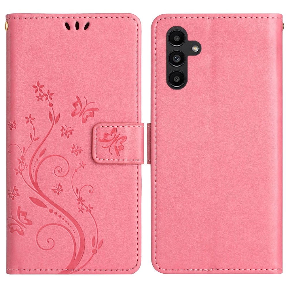 Virágok könyv tok Samsung Galaxy S25-hez - rózsaszín