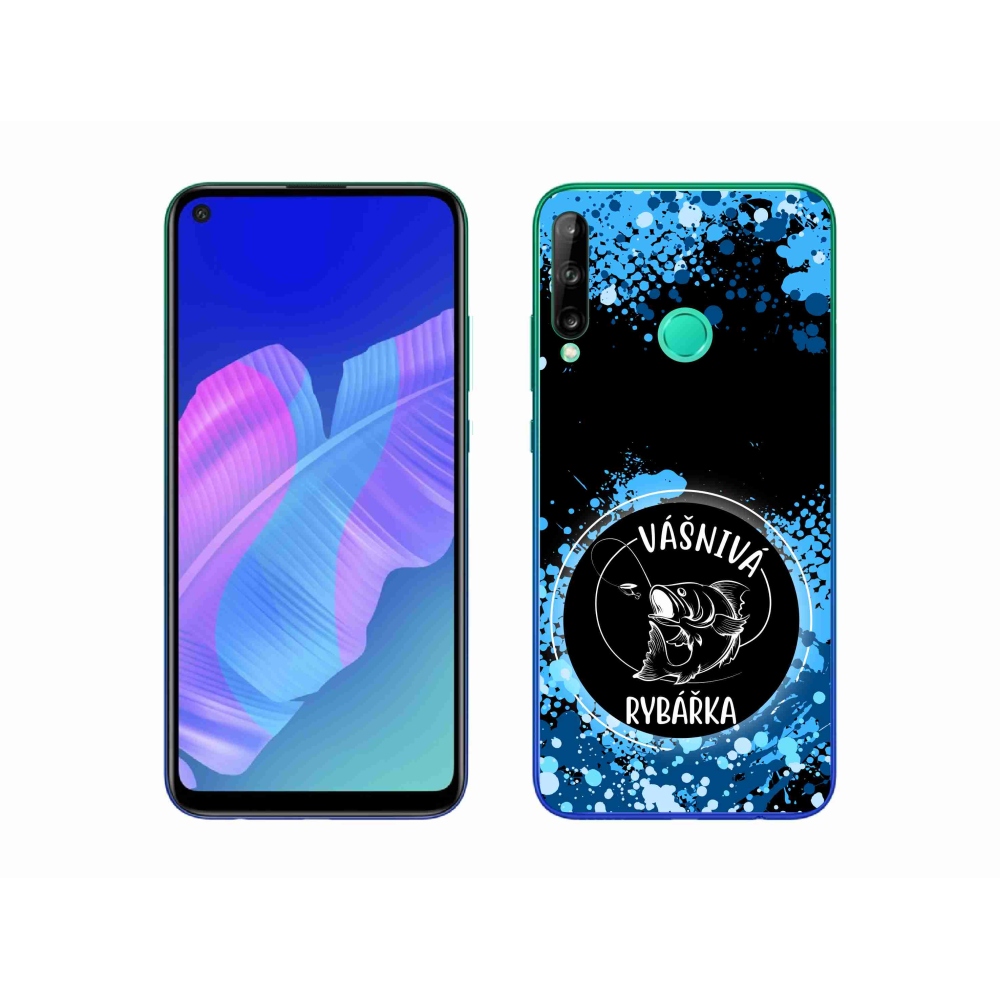 Gél borító mmCase a Huawei P40 Lite E - szenvedélyes halásznő fekete háttérrel