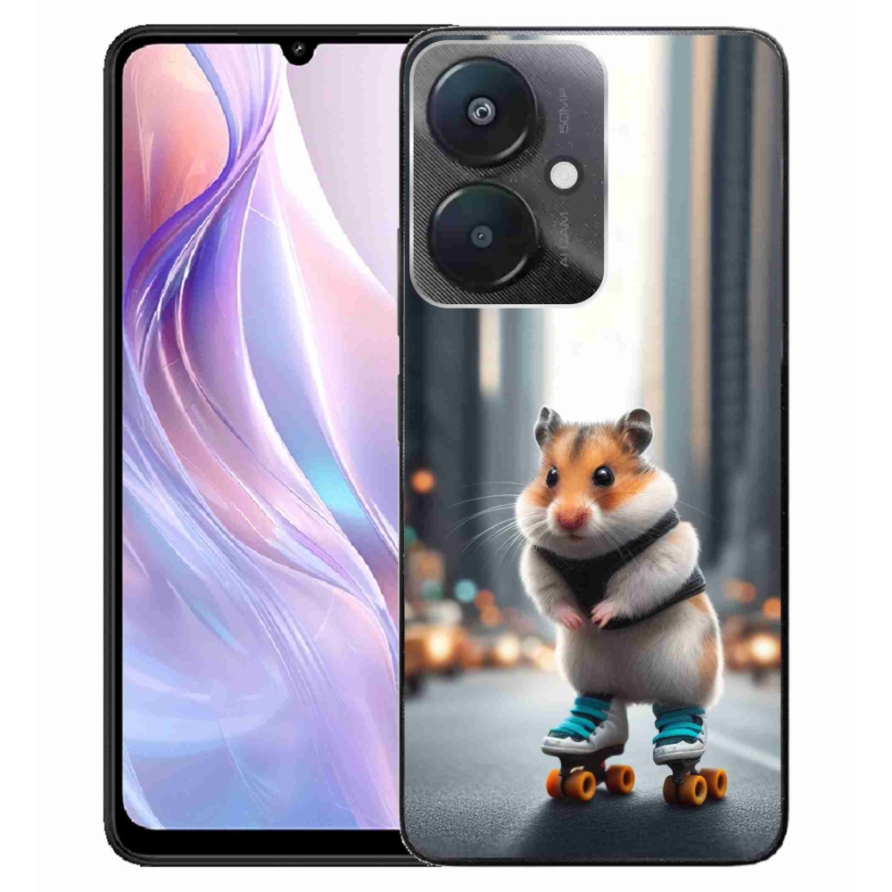 Gél borítás mmCase a Xiaomi Redmi 13C 5G számára - hörcsög a korcsolyán