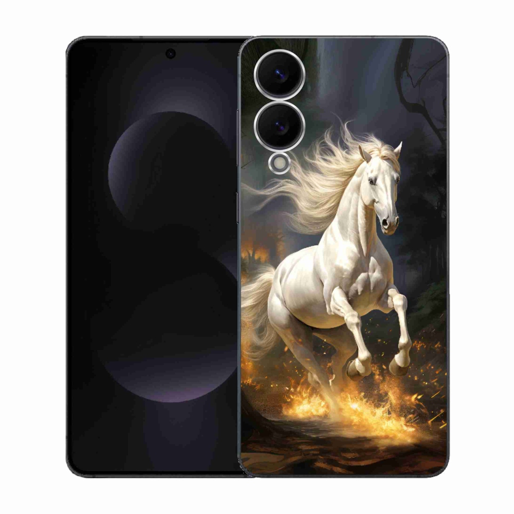 Gél védőhuzat mmCase Samsung Galaxy S25 Edge - fehér ló 2