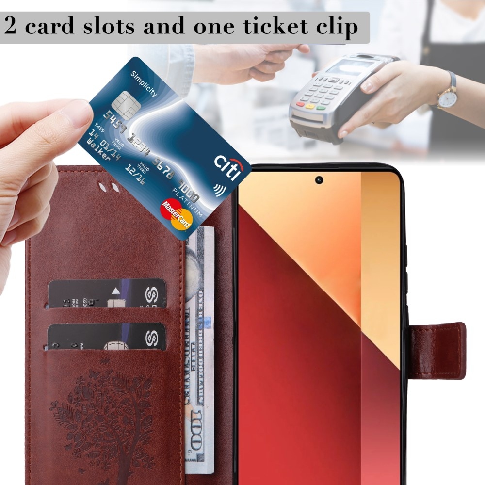 Fák könyv tokja Xiaomi Redmi Note 13 Pro 4G/Poco M6 Pro - barna