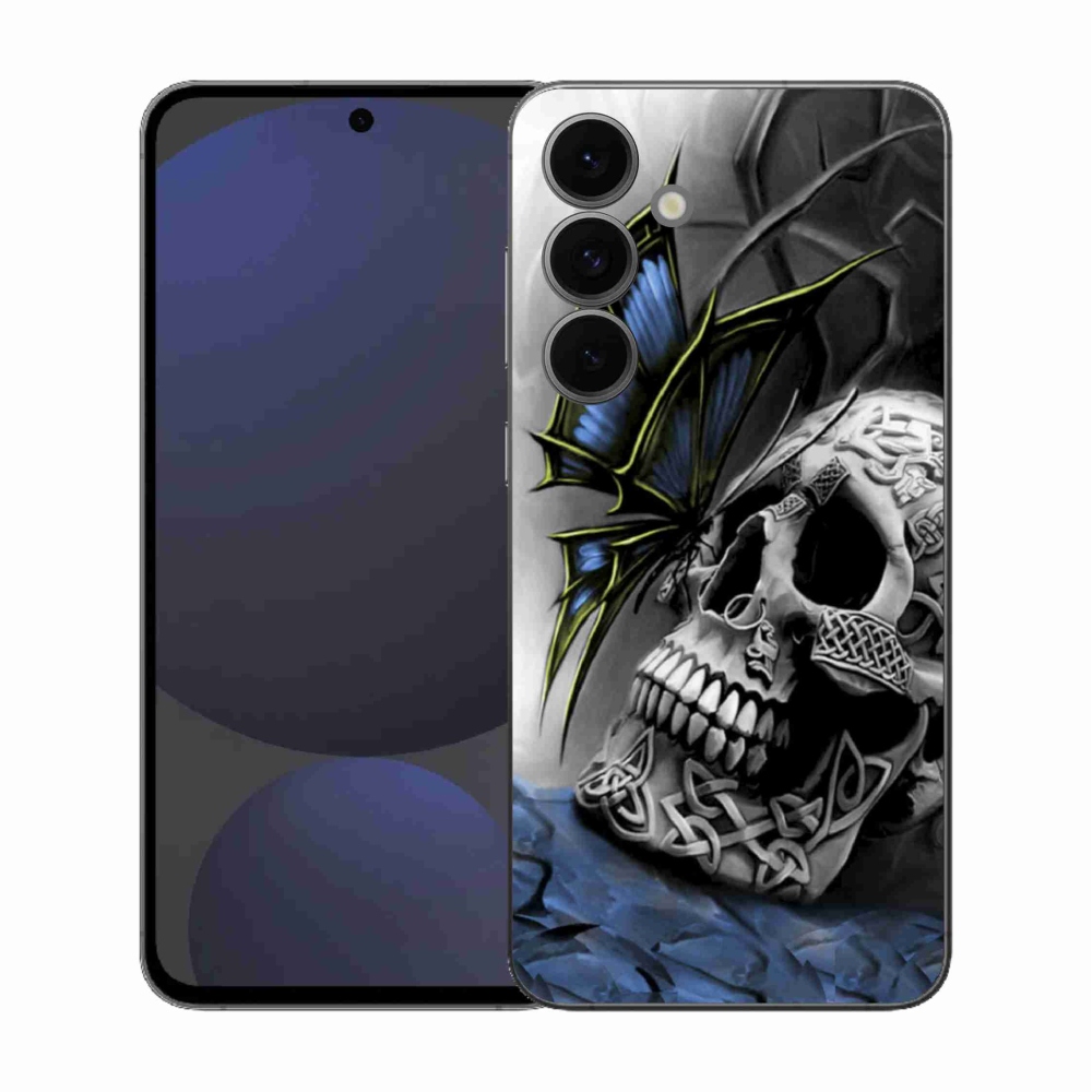 Gél borítás mmCase Samsung Galaxy S25 FE - pillangó és koponya