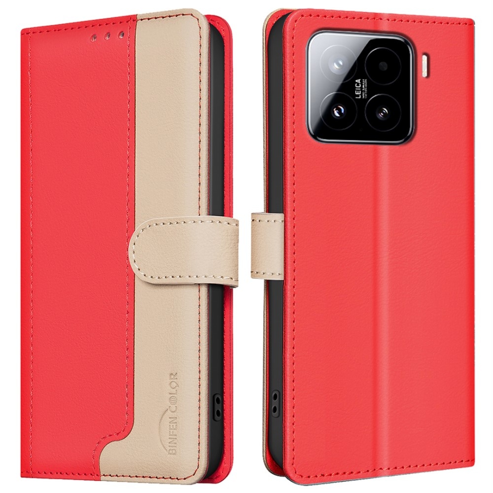 BNF DUO könyvtáska Xiaomi 15 Pro-hoz - piros