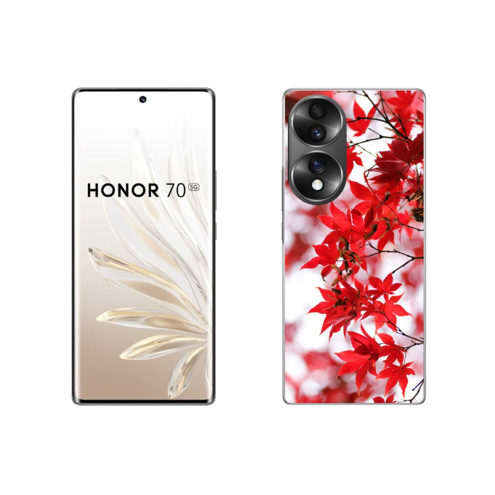 Zselés borítás mmCase a Honor 70-hez - piros levelek