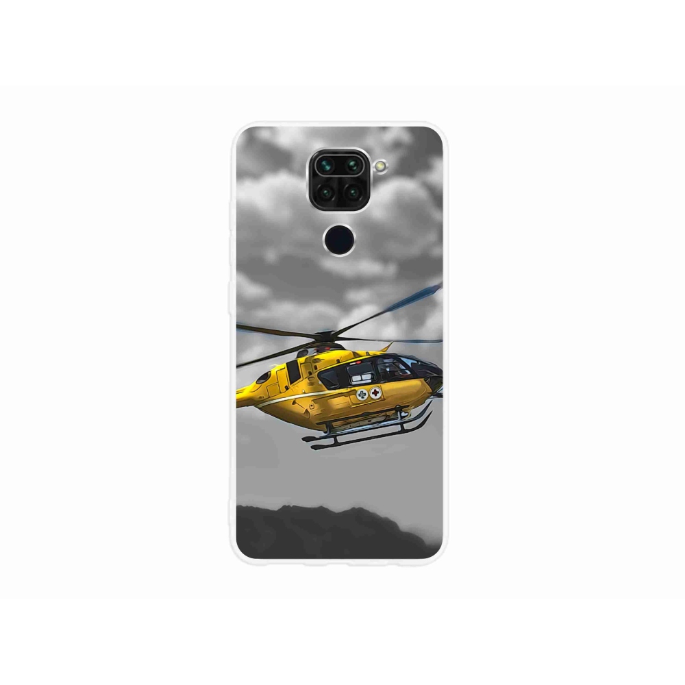 Gél borítás mmCase a Xiaomi Redmi Note 9-hez - sárga helikopter