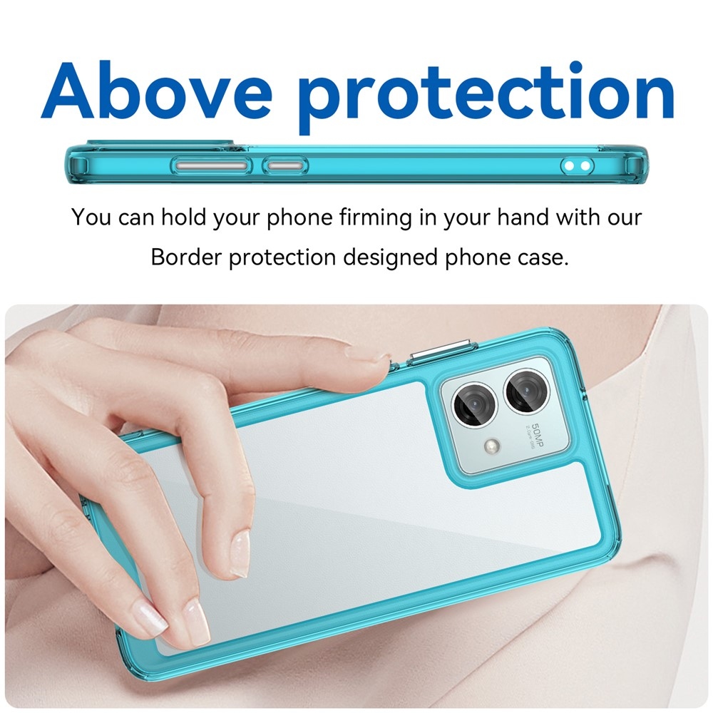 Zselés tok kemény hátlappal Motorola Moto G84 5G - világoskék