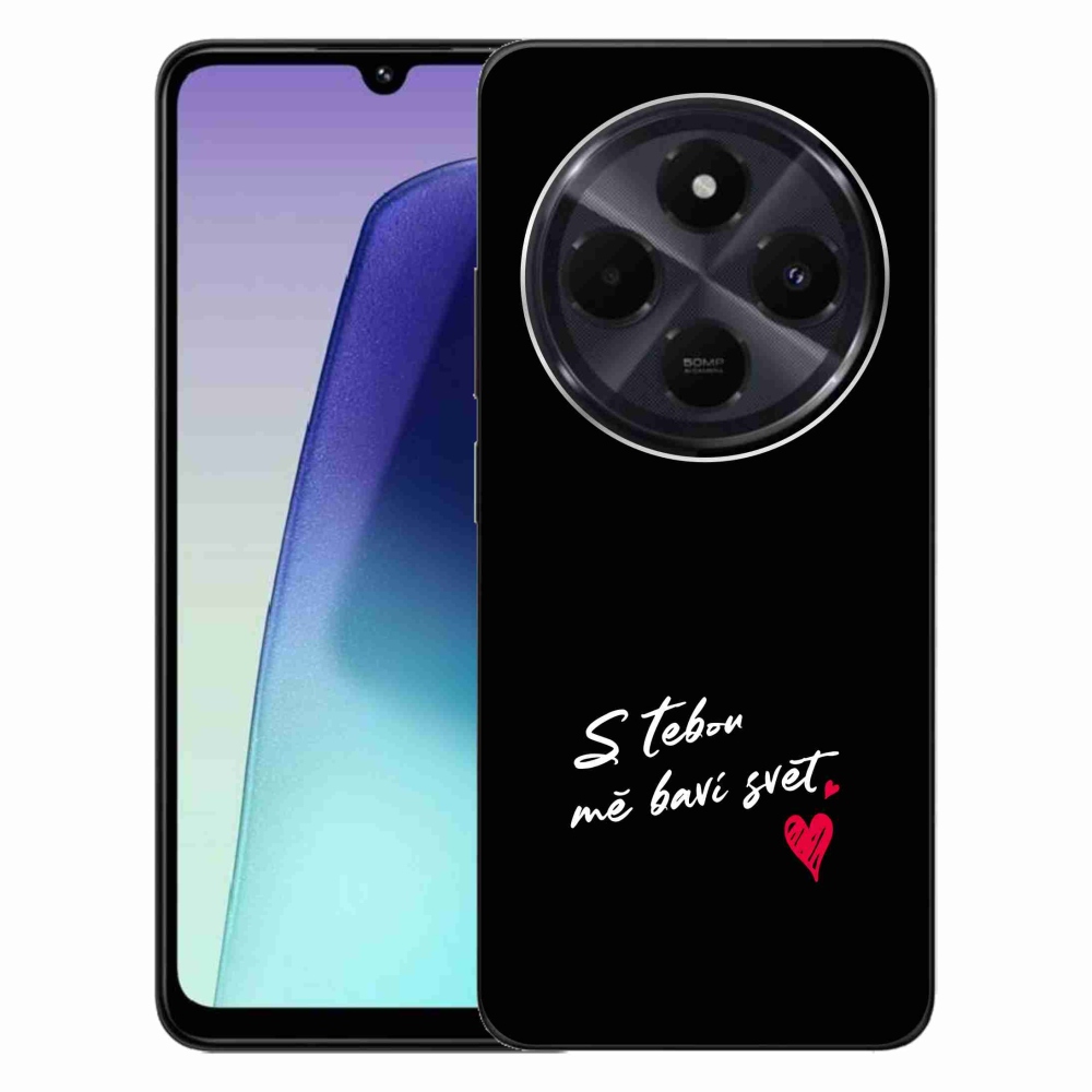 Gél borító mmCase a Xiaomi Redmi 14C/Poco C75-hez - szerelmes szöveg 1 fekete háttér