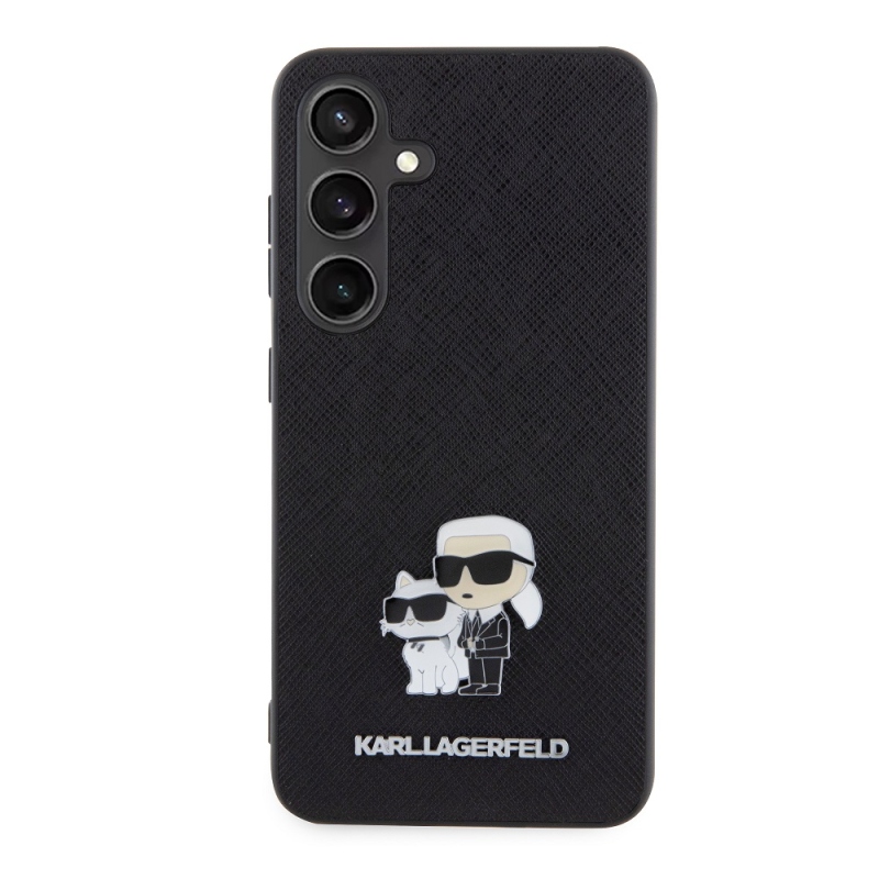 Karl Lagerfeld PU Saffiano fém Karl és Choupette hátlap Samsung Galaxy S24 fekete