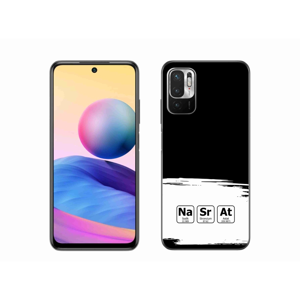 Gél borító mmCase a Xiaomi Poco M3 Pro/5G számára - kémiai elemek fehér és fekete háttérrel