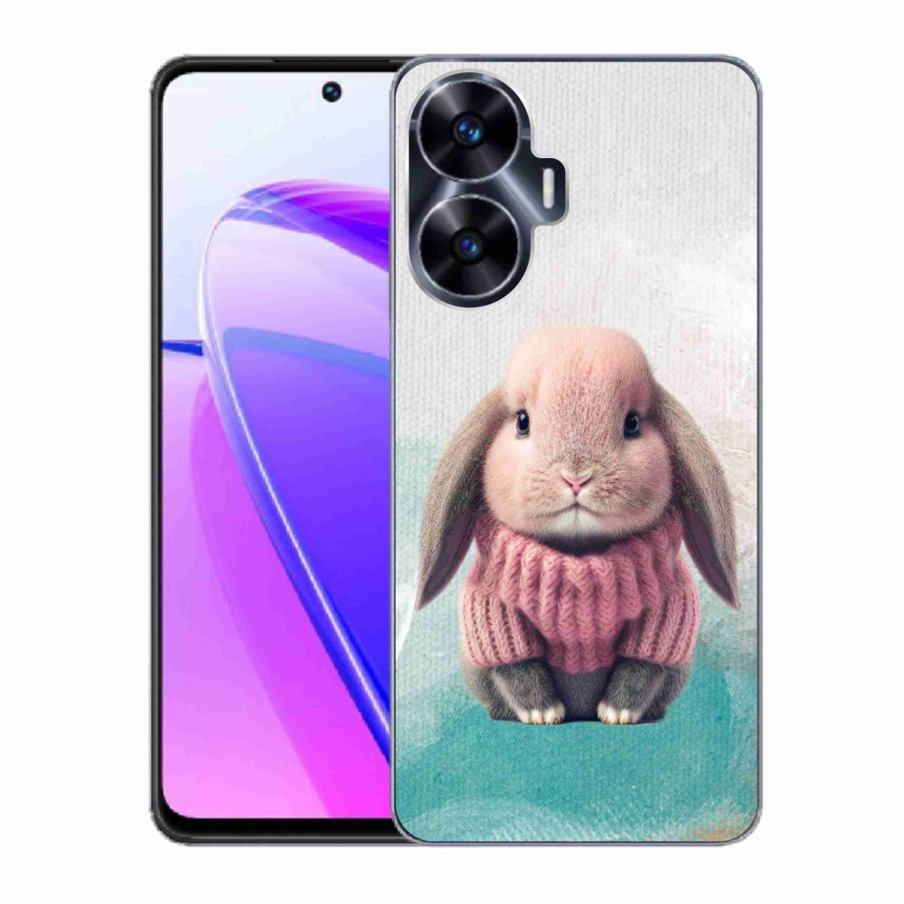 Zselés borítás mmCase a Realme C55 készülékhez - nyúl pulóverben