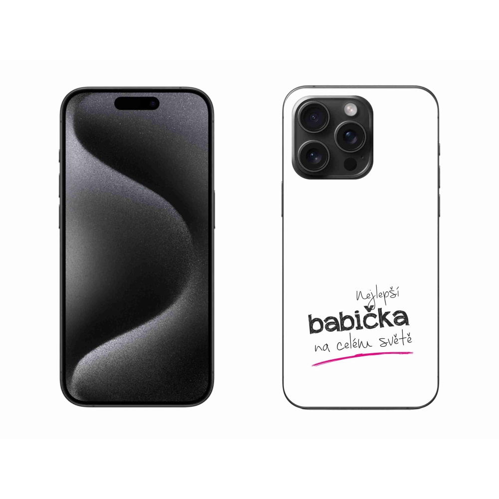 Gél borítás mmCase iPhone 15 Pro Max készülékhez - Legjobb nagyi 4 fehér háttér