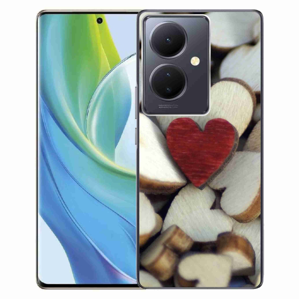 Gél borítás mmCase a Vivo V29 Lite 5G-hez - gravírozott piros szív