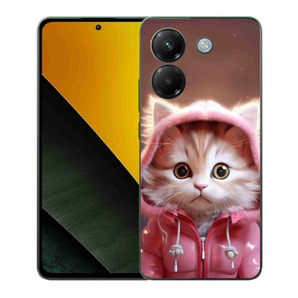 Gél borító mmCase a Xiaomi Poco M7 Pro 5G számára - aranyos cica 3