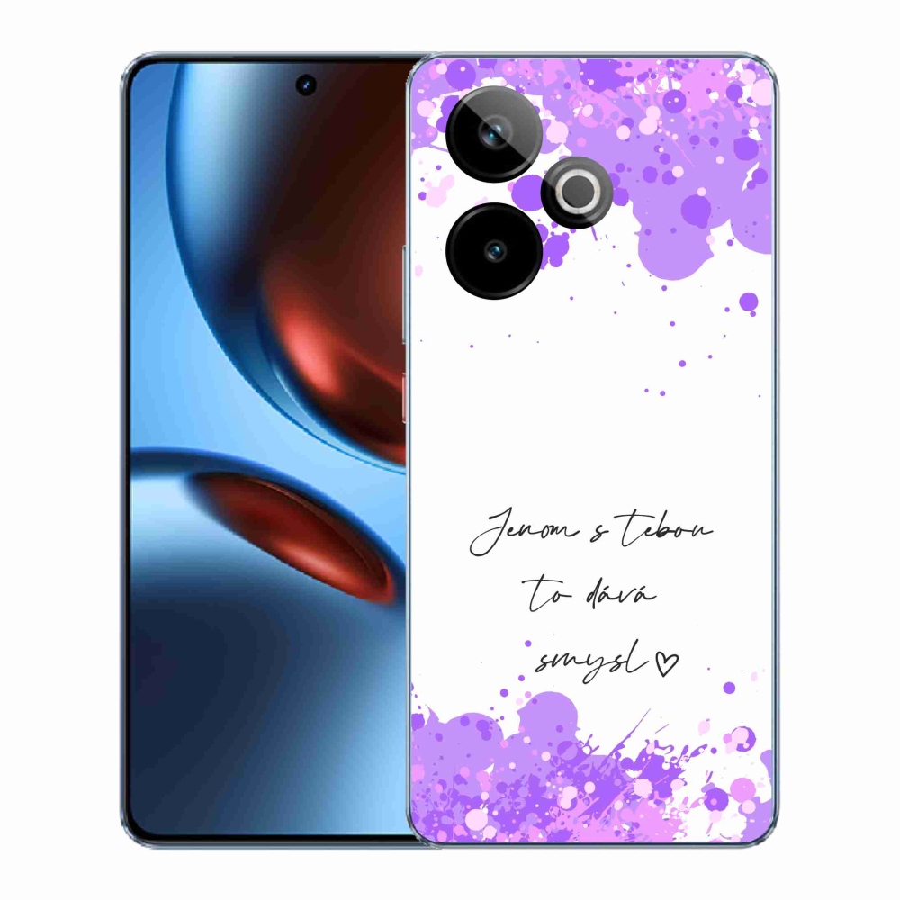 Rugalmas gél tok mmCase képzeletbeli Realme GT 7 5G/GT 7T 5G - szerelem szöveg fehér háttérrel