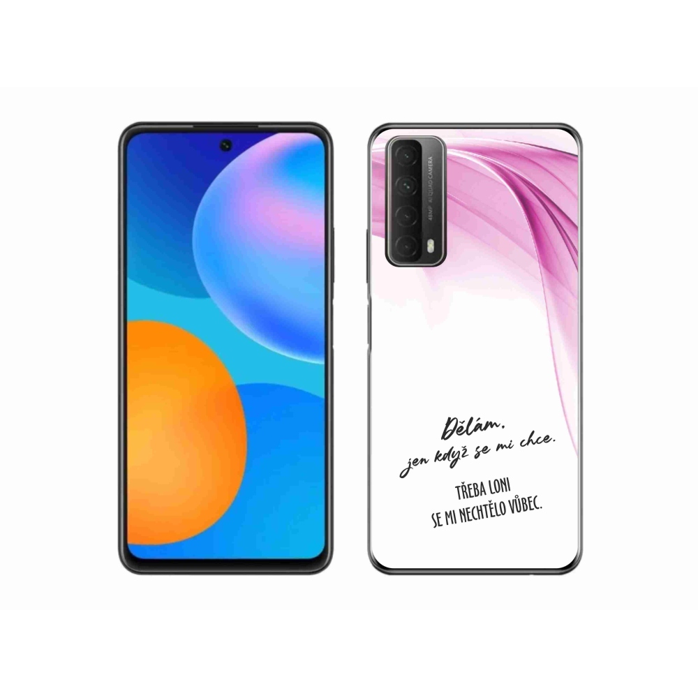 Gél borító mmCase a Huawei P Smart (2021) számára - vicces szöveg 12 fehér háttér