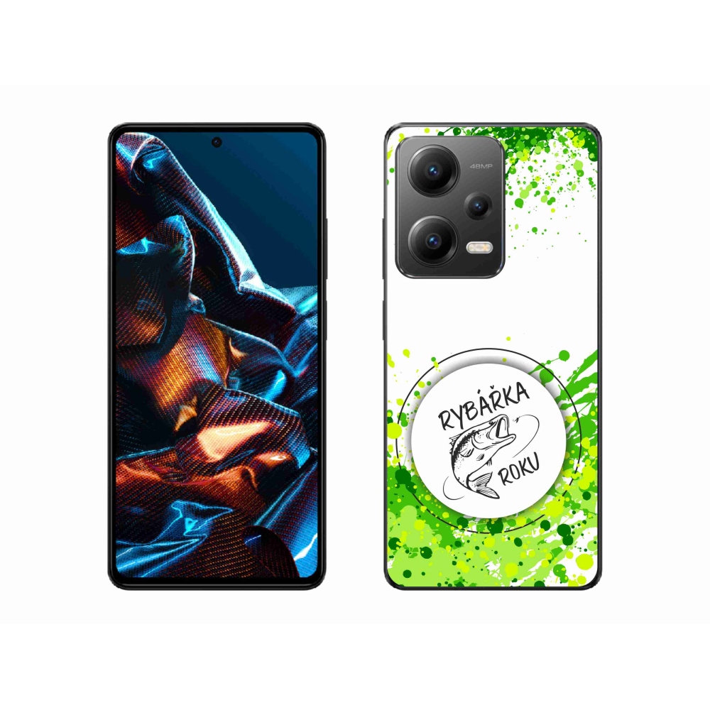 Gél borító mmCase a Xiaomi Redmi Note 12 Pro 5G-hez - az év halászának fehér háttere