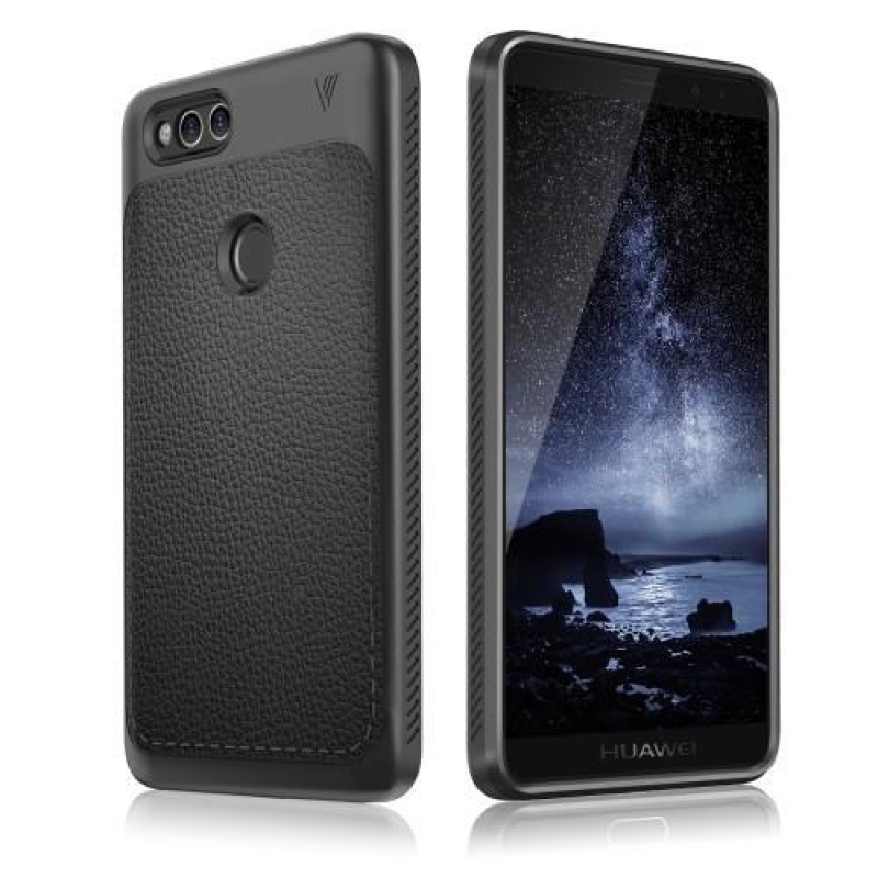 IVS tartós zselés tok texturált hátlappal a Honor 7X készülékhez - fekete