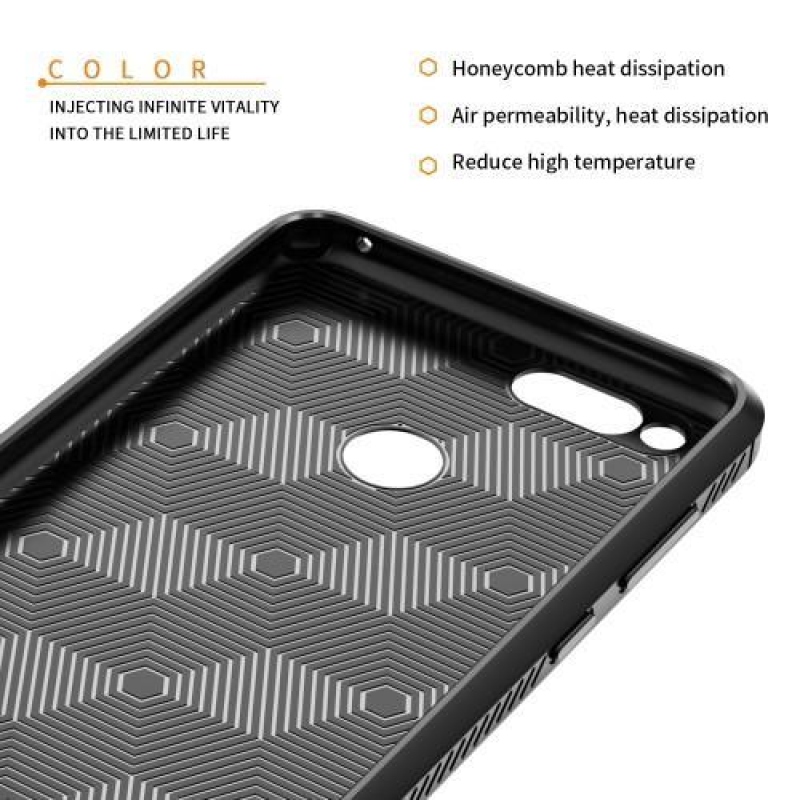 IVS tartós zselés tok texturált hátlappal a Honor 7X készülékhez - fekete