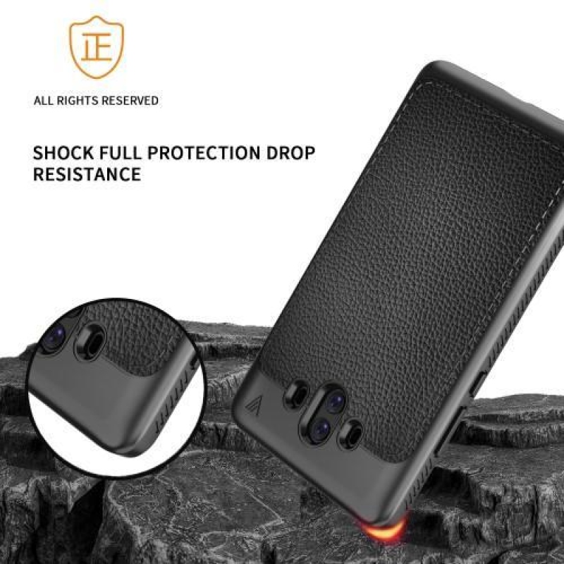 IVS tartós zselés tok texturált hátlappal Huawei Mate 10 készülékhez - fekete