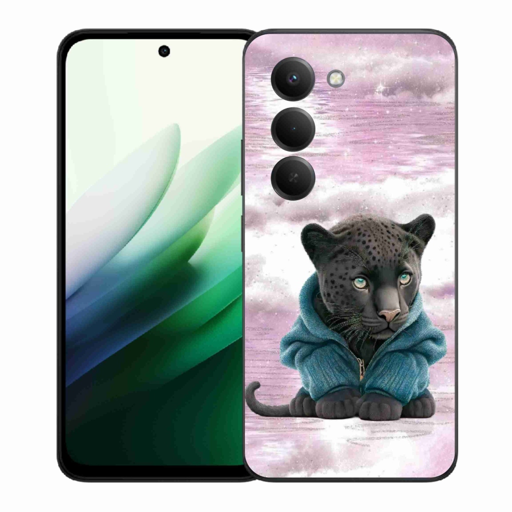 Gél borítás mmCase a Xiaomi Redmi 15 5G-hez - fekete párduc pulóverben