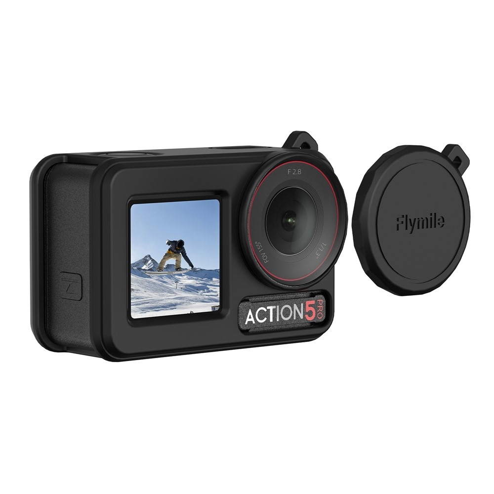 FLYMILE szilikon védőtok lencsevédővel DJI Osmo Action 5 Pro-hoz - fekete